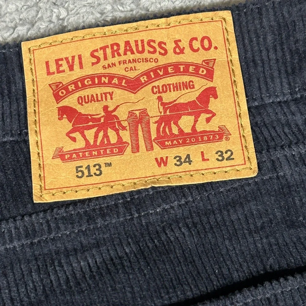 Levis 513 Slim Straight Mens Black Denim Jeans 34x32 Casual Everyday Pants #3310